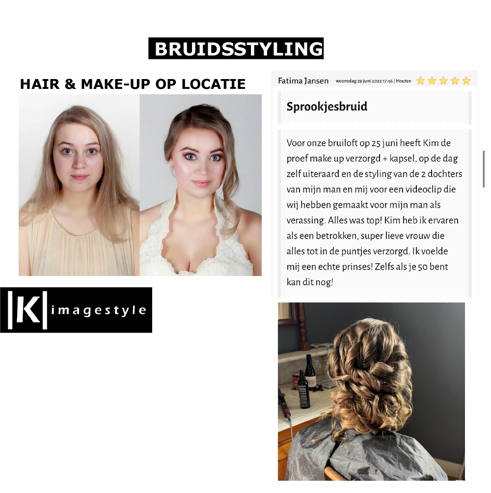 Bruidsmakeup en haar aan huis